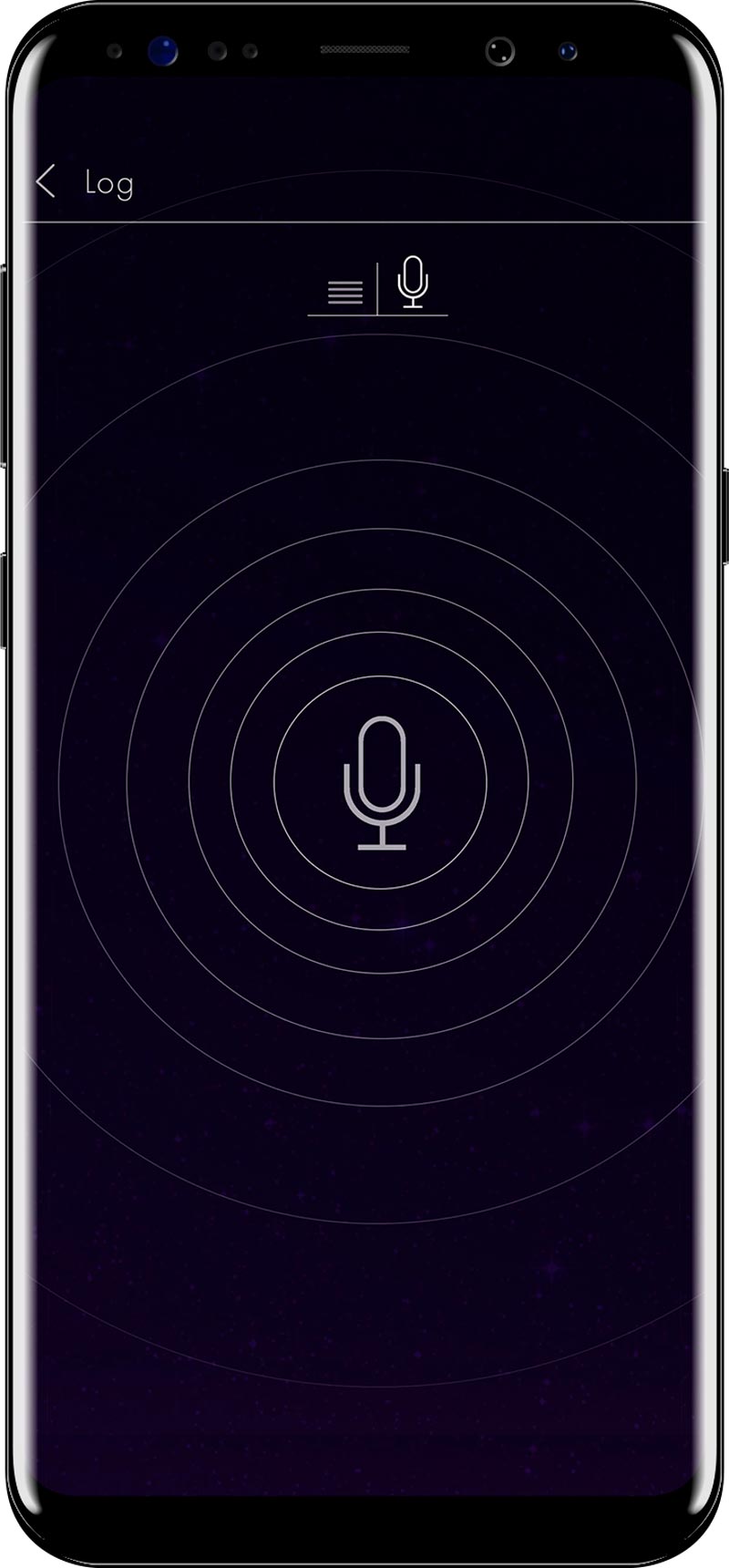Phone Displaying Log Journal Voice Screen